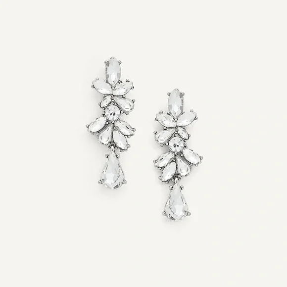 Olive + Piper elegant Silver Crystal Drop Earrings - Picture 2 of 7